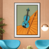 Transcendent Euphoria Pop Art Shadow Box Wall Decoration Piece - Blue